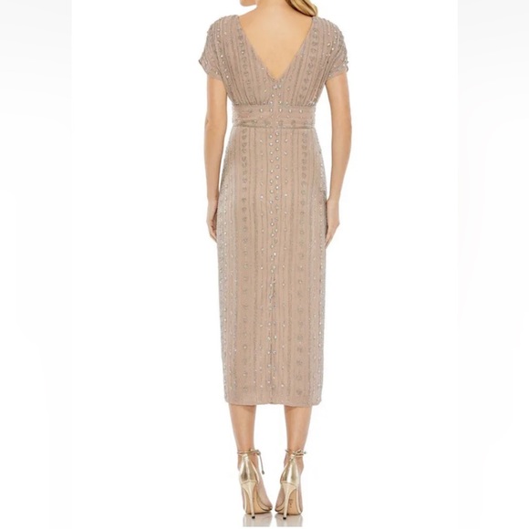 Mac Duggal Embellished Beaded V- Back MIDI Length Gown - Reemoly - Picture 3 of 3